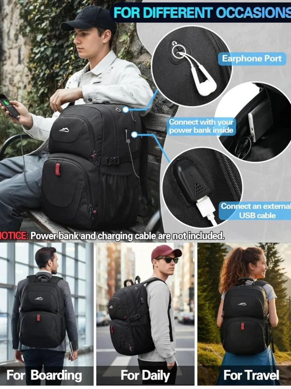 Extra Large Anti-Theft Travel Backpack for 17